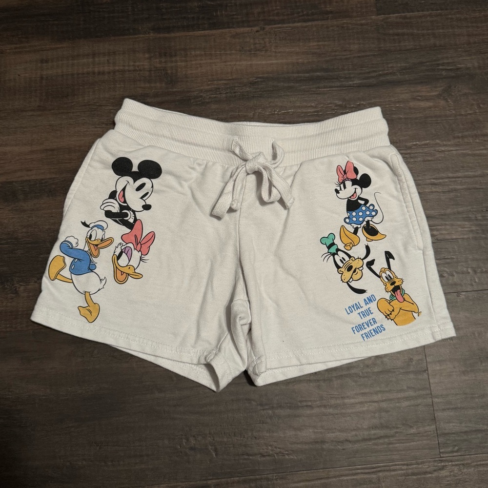 Women's Disney Mickey Mouse White Pullup Shorts Packets Tie